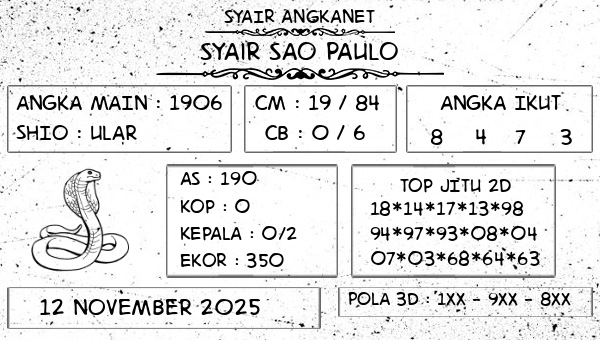 SYAIR ANGKANET - Syair Sao Paulo