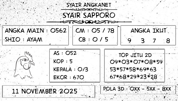 SYAIR ANGKANET - Syair Sapporo