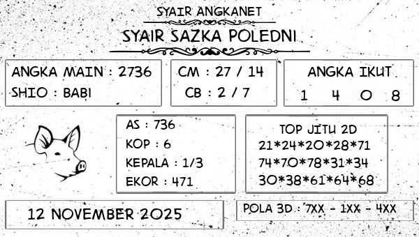 SYAIR ANGKANET - Syair Sazka Poledni