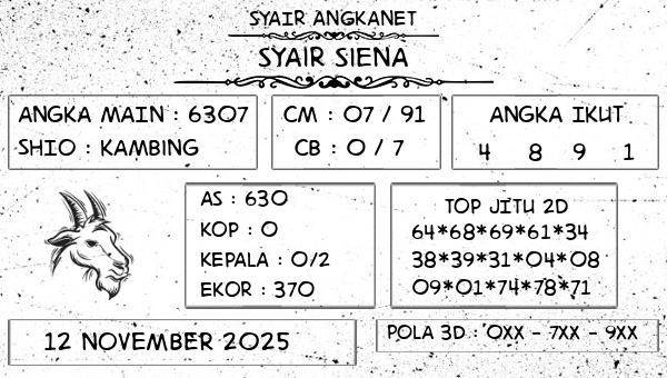 SYAIR ANGKANET - Syair Siena