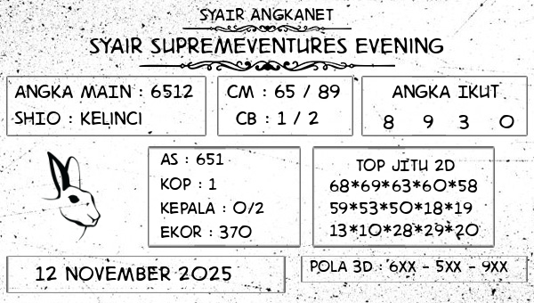 SYAIR ANGKANET - Syair Supremeventures Evening