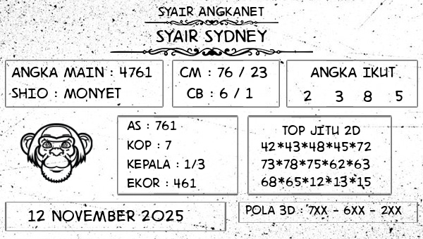 SYAIR ANGKANET - Syair Sydney