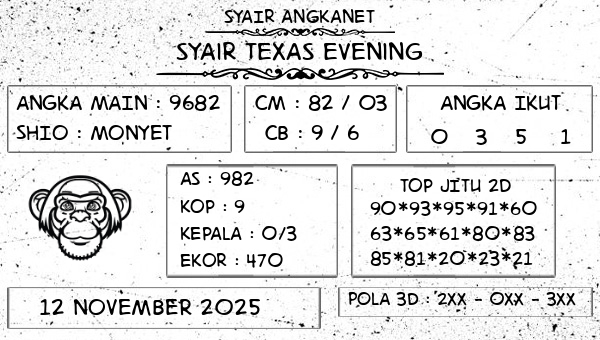 SYAIR ANGKANET - Syair Texas Evening