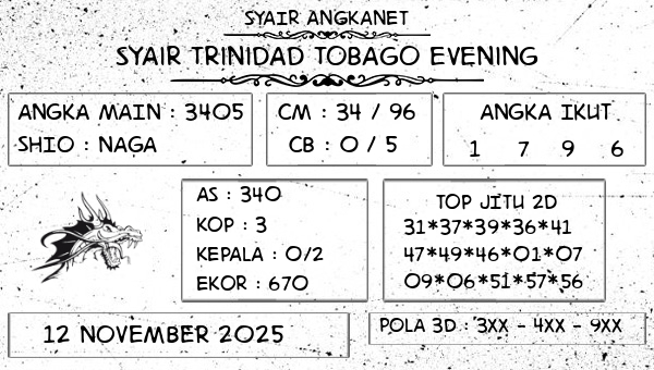 SYAIR ANGKANET - Syair Trinidad Tobago Evening