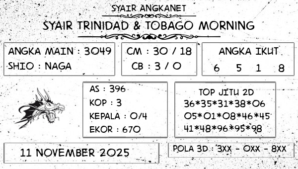 SYAIR ANGKANET - Syair Trinidad & Tobago Morning
