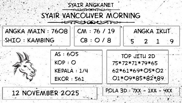 SYAIR ANGKANET - Syair Vancouver Morning