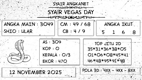 SYAIR ANGKANET - Syair Vegas Day