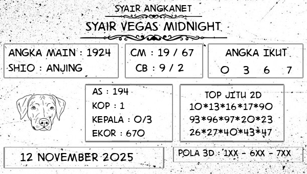 SYAIR ANGKANET - Syair Vegas Midnight
