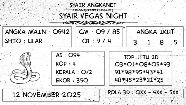 SYAIR ANGKANET - Syair Vegas Night