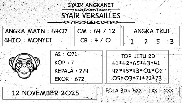 SYAIR ANGKANET - Syair Versailles