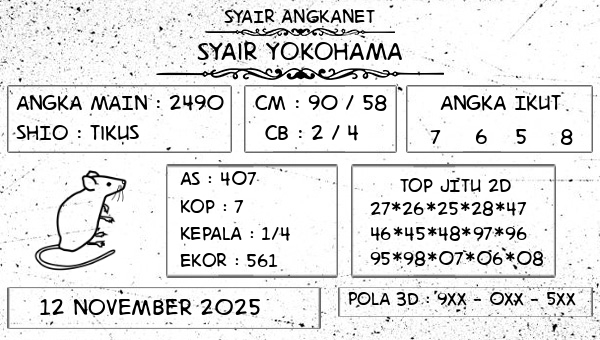 SYAIR ANGKANET - Syair Yokohama