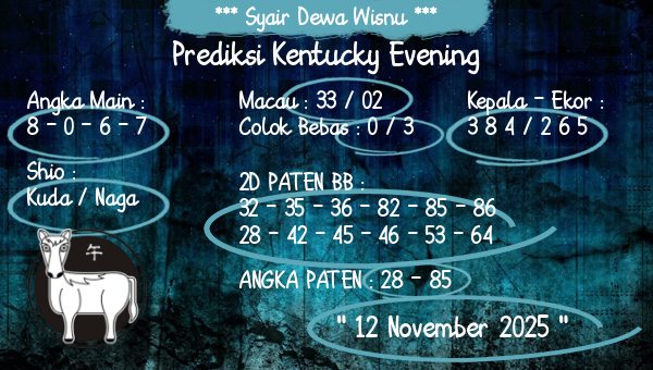 Syair Dewa Wisnu - Prediksi Kentucky Evening