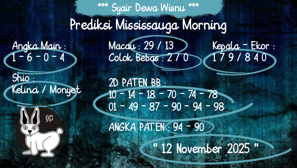 Syair Dewa Wisnu - Prediksi Mississauga Morning
