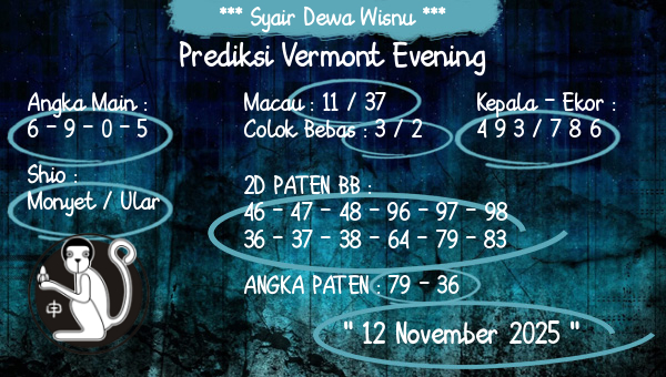Syair Dewa Wisnu - Prediksi Vermont Evening