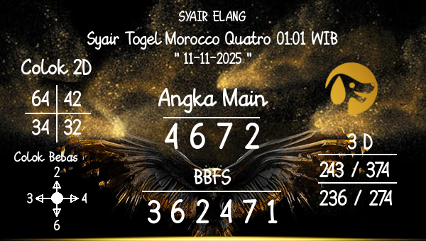 SYAIR ELANG - Syair Togel Morocco Quatro 01:01 WIB