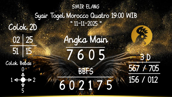 SYAIR ELANG - Syair Togel Morocco Quatro 19:00 WIB