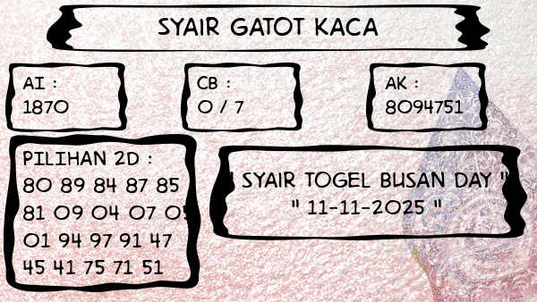 Syair Gatot Kaca - Syair Togel Busan Day