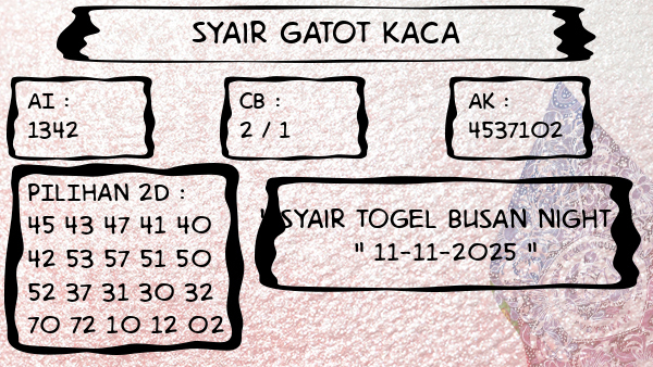 Syair Gatot Kaca - Syair Togel Busan Night