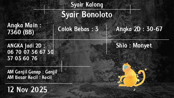 Syair Kalong - Syair Bonoloto