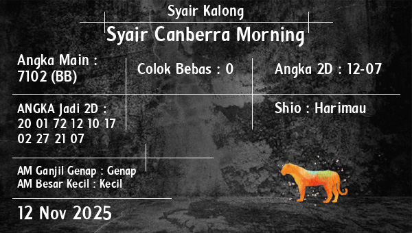 Syair Kalong - Syair Canberra Morning