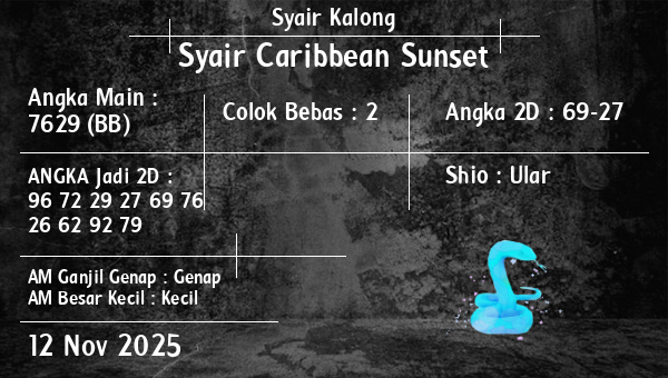 Syair Kalong - Syair Caribbean Sunset