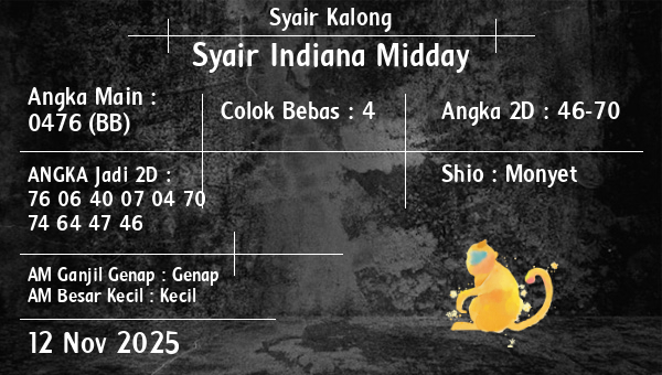 Syair Kalong - Syair Indiana Midday