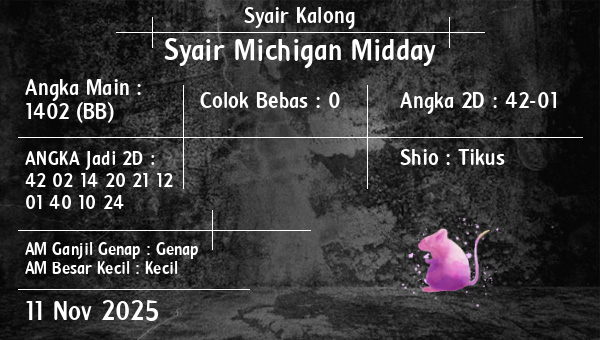 Syair Kalong - Syair Michigan Midday