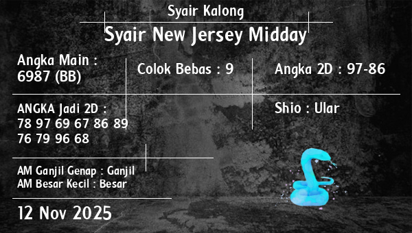 Syair Kalong - Syair New Jersey Midday