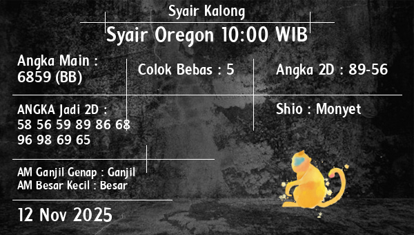 Syair Kalong - Syair Oregon 10:00 WIB
