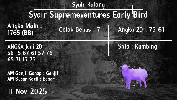 Syair Kalong - Syair Supremeventures Early Bird