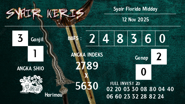  - Syair Florida Midday