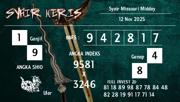  - Syair Missouri Midday