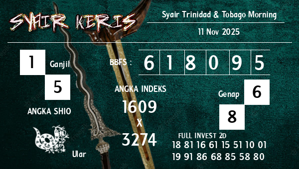  - Syair Trinidad & Tobago Morning