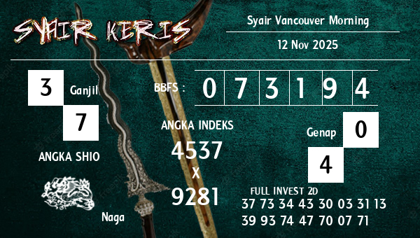  - Syair Vancouver Morning