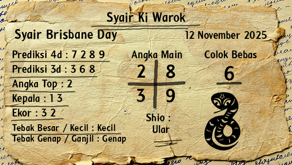 Syair Ki Warok - Syair Brisbane Day