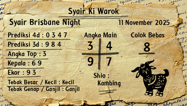 Syair Ki Warok - Syair Brisbane Night