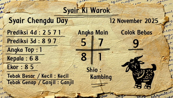 Syair Ki Warok - Syair Chengdu Day