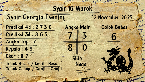 Syair Ki Warok - Syair Georgia Evening