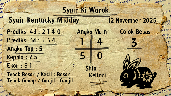 Syair Ki Warok - Syair Kentucky Midday