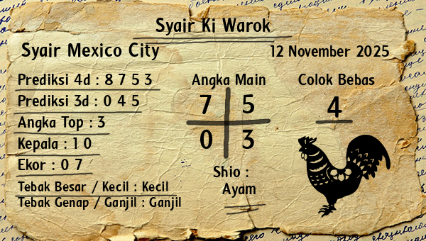 Syair Ki Warok - Syair Mexico City