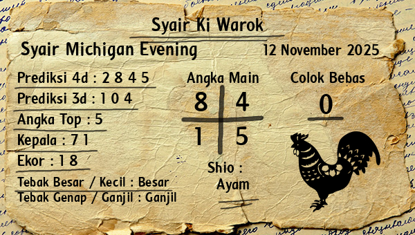 Syair Ki Warok - Syair Michigan Evening