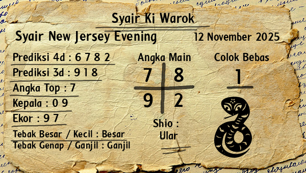 Syair Ki Warok - Syair New Jersey Evening