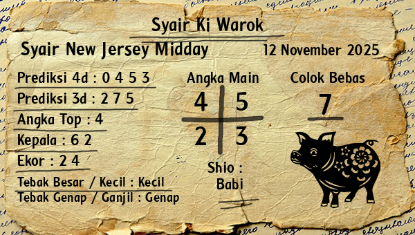 Syair Ki Warok - Syair New Jersey Midday