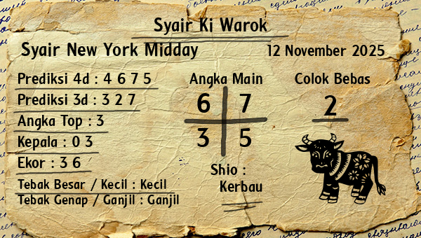 Syair Ki Warok - Syair New York Midday