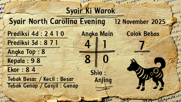 Syair Ki Warok - Syair North Carolina Evening