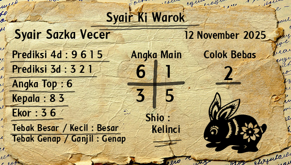 Syair Ki Warok - Syair Sazka Vecer