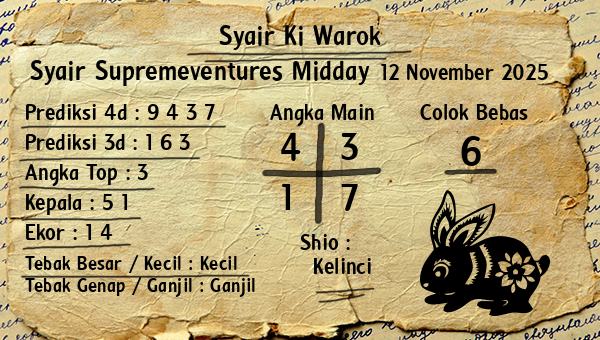 Syair Ki Warok - Syair Supremeventures Midday