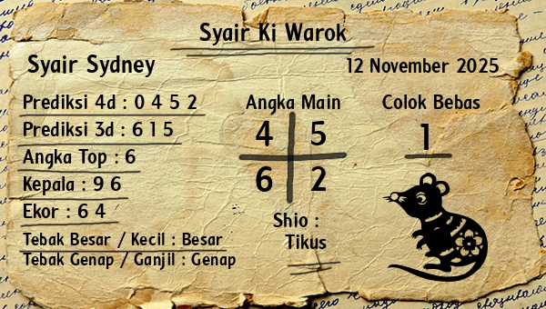 Syair Ki Warok - Syair Sydney