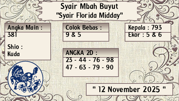 Syair Mbah Buyut - Syair Florida Midday
