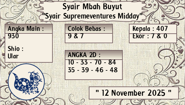 Syair Mbah Buyut - Syair Supremeventures Midday